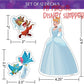 Disney Princess Waterproof Decals - Pocahontas, Cinderella, Snow White, Mulan - Set of 12