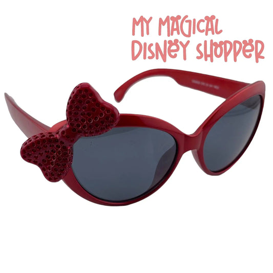 Disney Red Jeweled Parks Minnie Mouse Bow Sunglasses