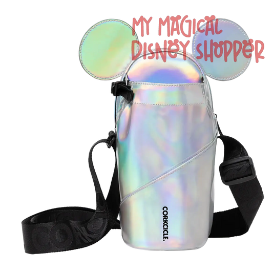 Disney Sling Silver Prismatic Crossbody Water Bottle Sling Bag