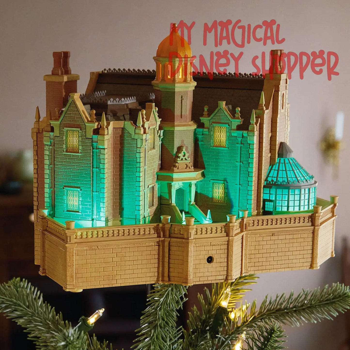Disney The Haunted Mansion Musical Christmas Tree Topper With Light