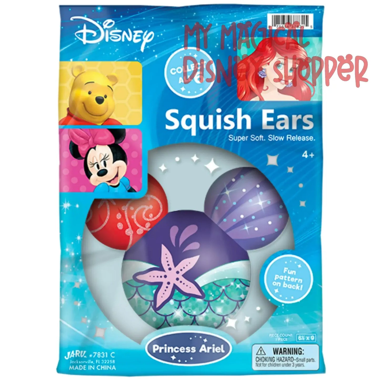 Disney The Little Mermaid - Ariel Slow Rise Foam 2 Sided Design Squish Ears Novelty Toy