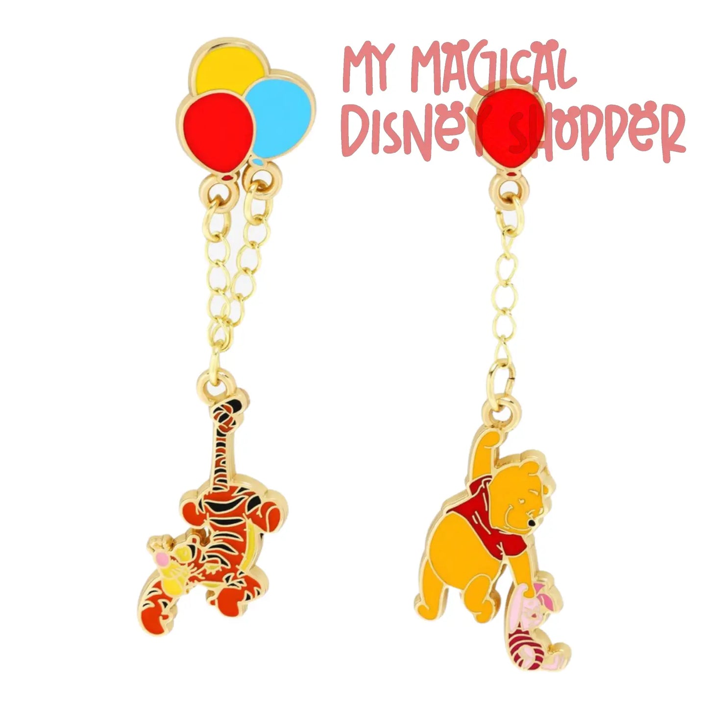 Disney Winnie the Pooh Balloons Dangling Enamel Pin Pack