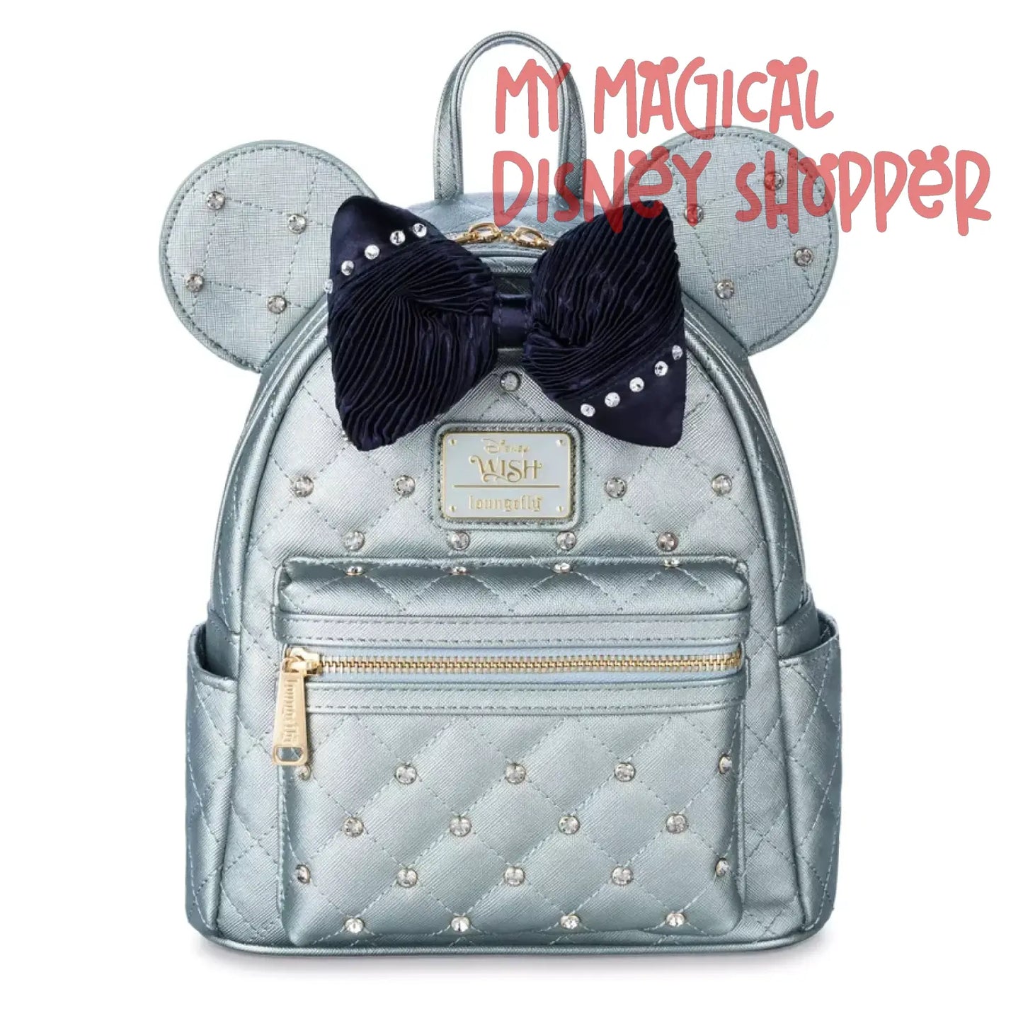 Disney Wish Loungefly Mini Backpack – Minnie Ears Quilted Rhinestone Bag 🚢🎀✨