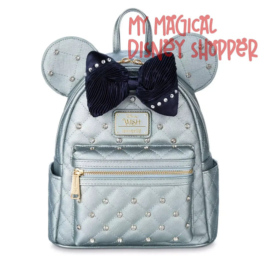 Disney Wish Loungefly Mini Backpack – Minnie Ears Quilted Rhinestone Bag 🚢🎀✨