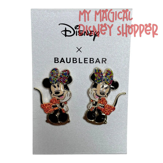 Disney x Baublebar Minnie Mouse Enamel Sparkling Dangle Earrings