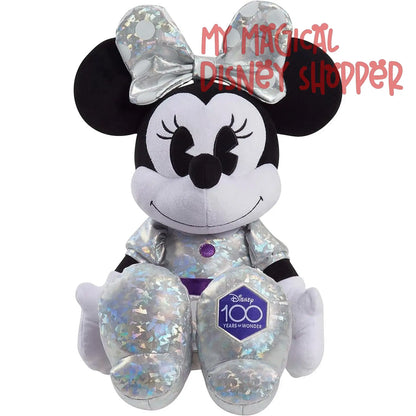 Disney100 Years of Wonder Minnie or Mickey Mouse Jumbo Plush – Platinum Anniversary Edition 💯🐭🎀✨