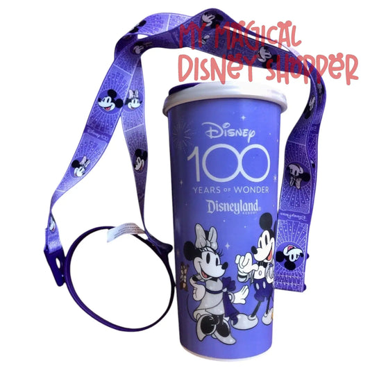 Disney100 Reusable Beverage Tumbler Container and Strap