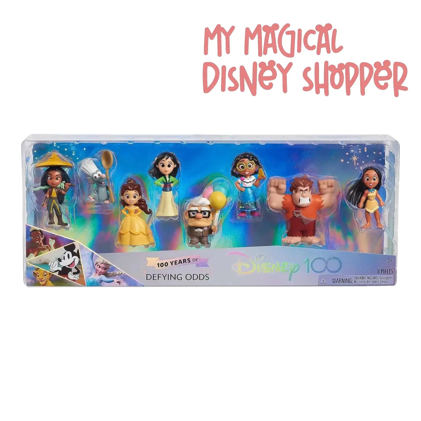 Disney100 Years of Defying Odds Celebration Collection Limited Edition 8-piece Figure Pack, Kids Toys for Ages 3 Up by Just Play