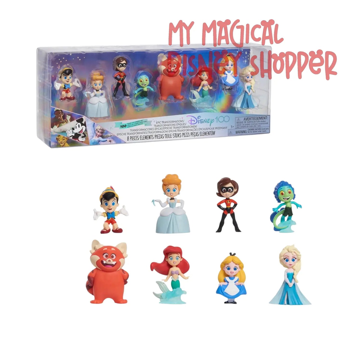 Disney100 Years of Epic Transformations Celebration Collection – 8-Figure Pack (Limited Edition)