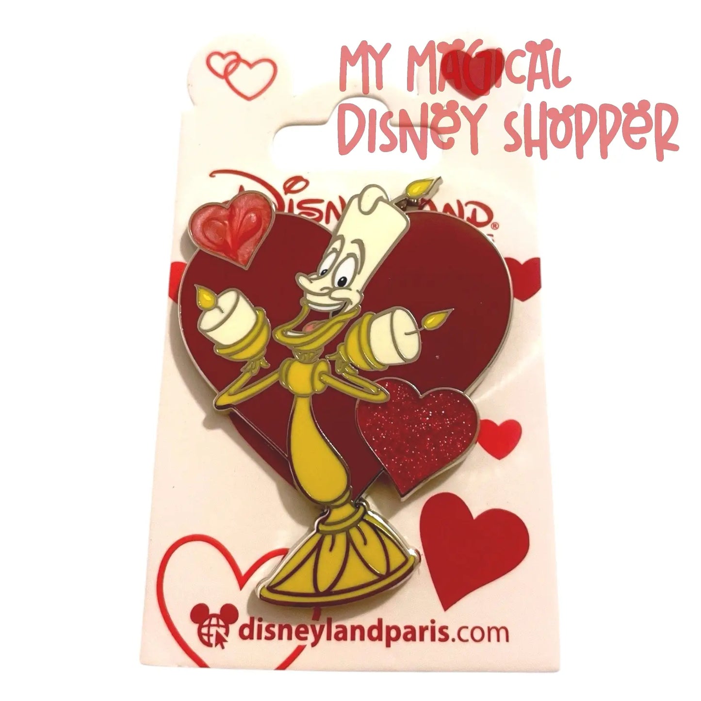 Disneyland Paris Beauty & the Beast Lumiere Valentine's Pin