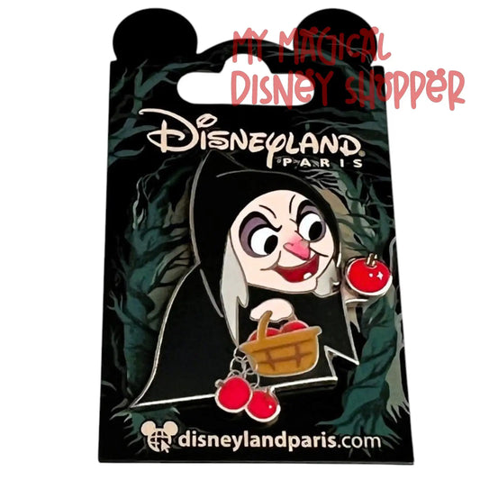Disneyland Paris Evil Queen Old Hag with Apples Pin