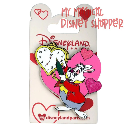 Disneyland Paris White Rabbit Heart Valentine Pin