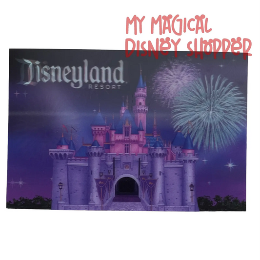 Disneyland Resort Fireworks Over Castle 3D Lenticular Postcard