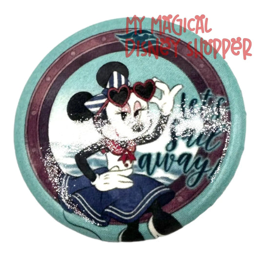 Disney's Cruise Line Minnie Mouse Let's Sail Away Button Mini