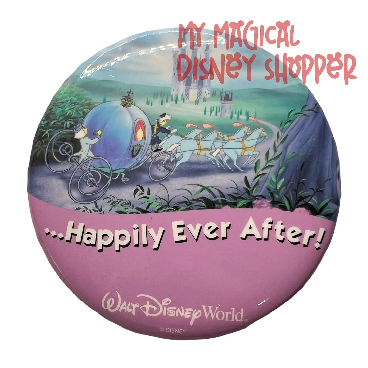 Disney's Happily Ever After Cinderella's Carriage Button - Vintage