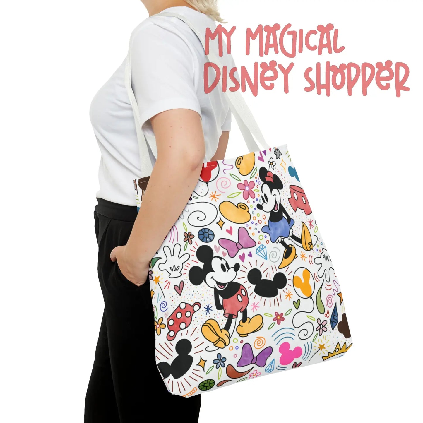 Doodlebug Mickey and Minnie Tote Bag