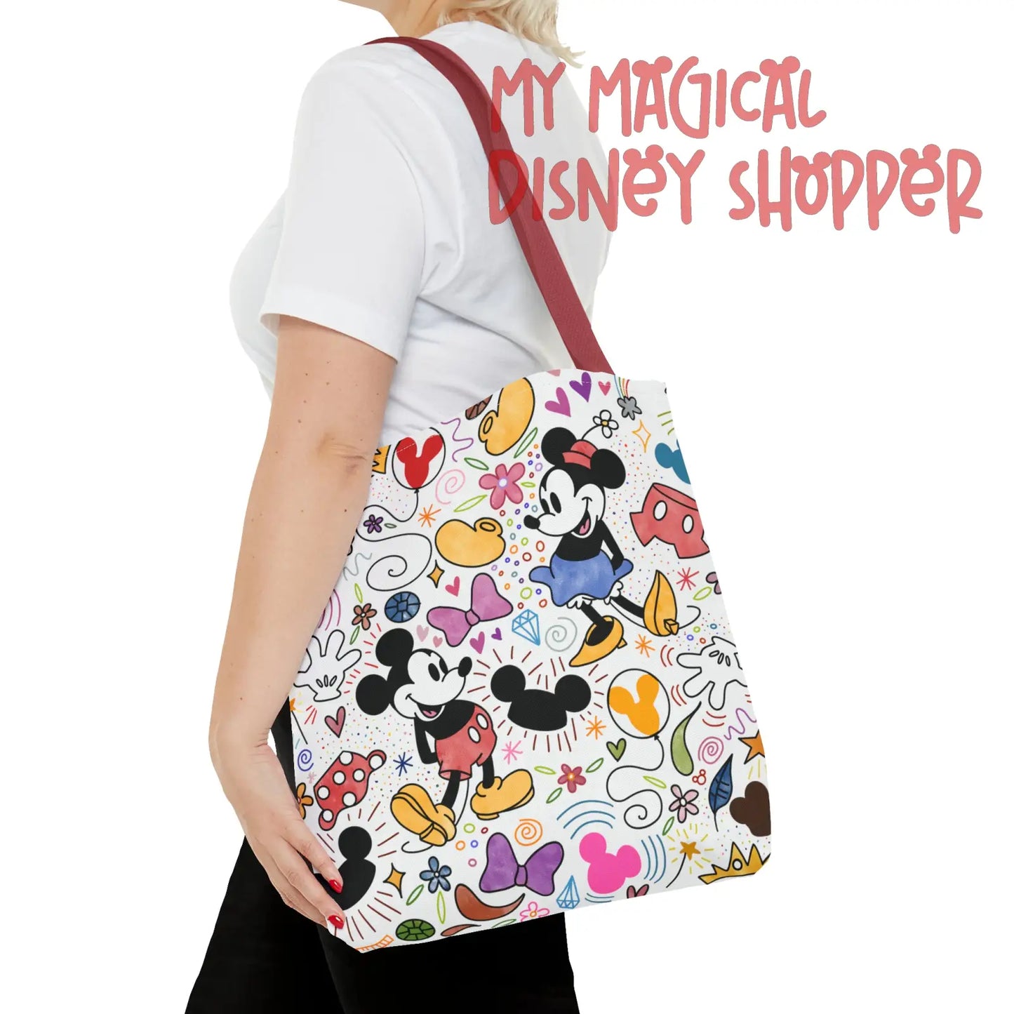 Doodlebug Mickey and Minnie Tote Bag
