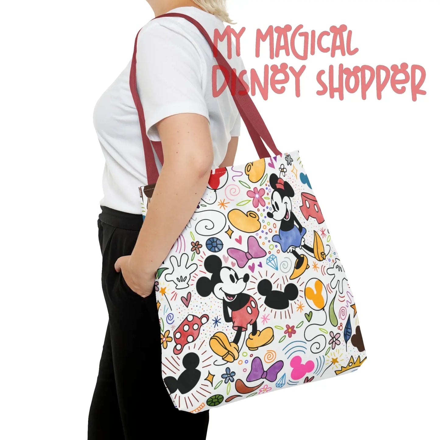 Doodlebug Mickey and Minnie Tote Bag