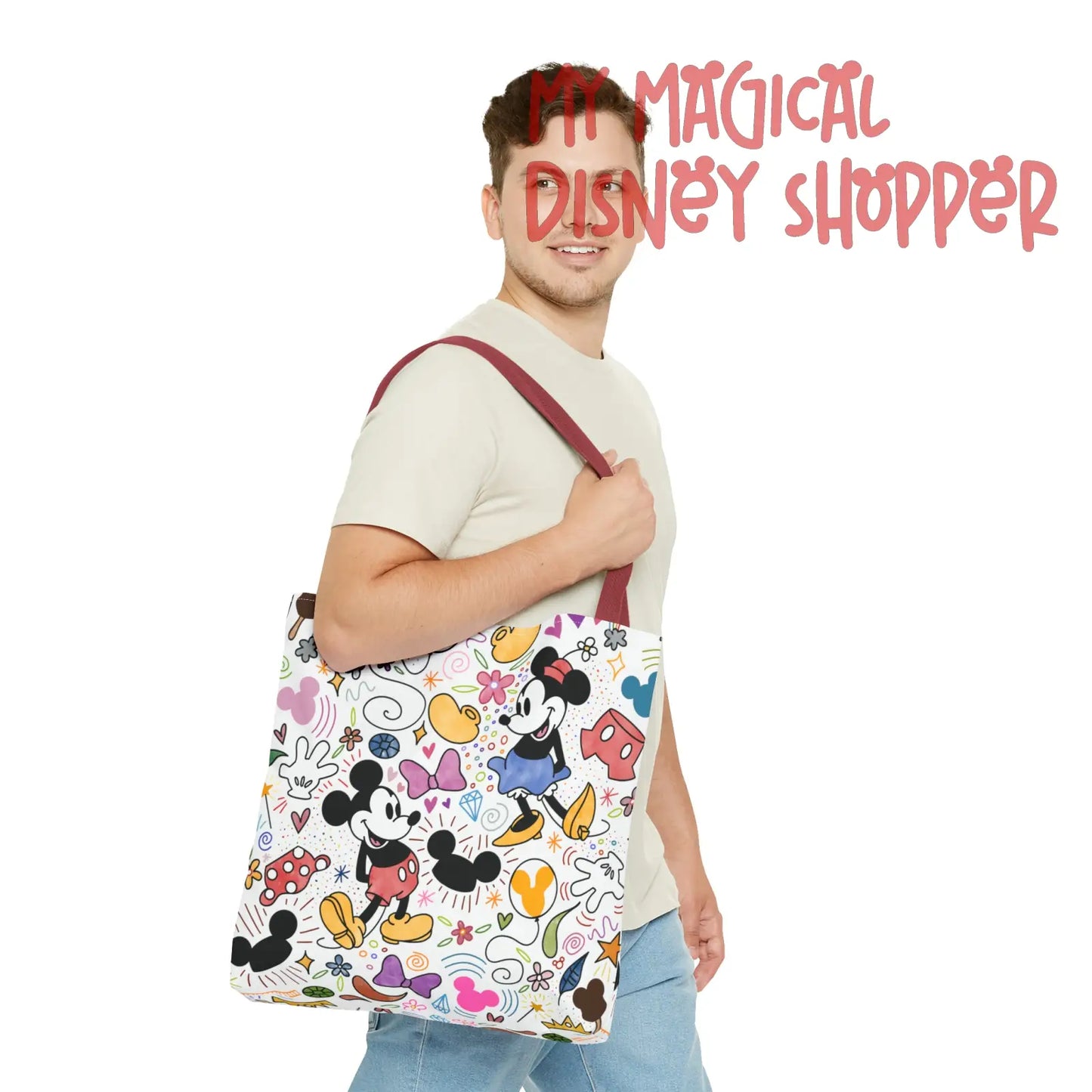 Doodlebug Mickey and Minnie Tote Bag