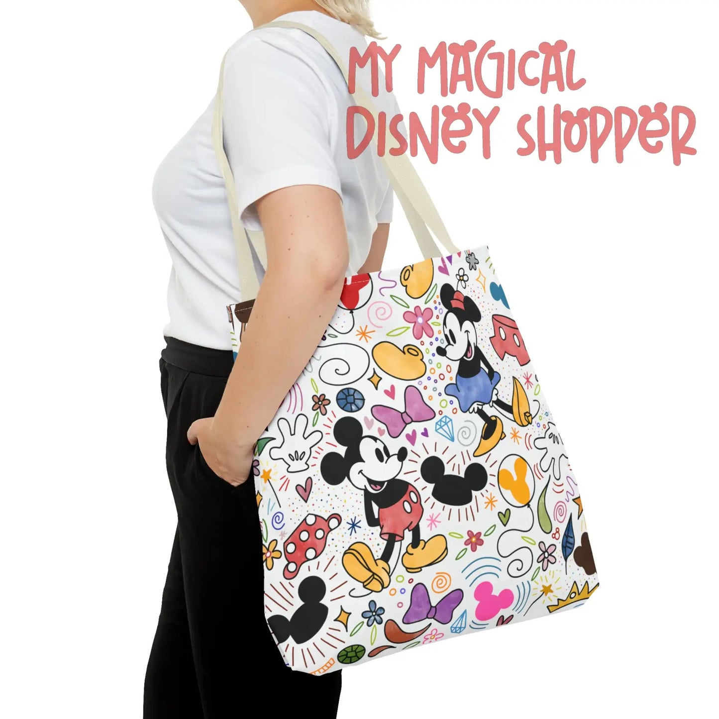 Doodlebug Mickey and Minnie Tote Bag