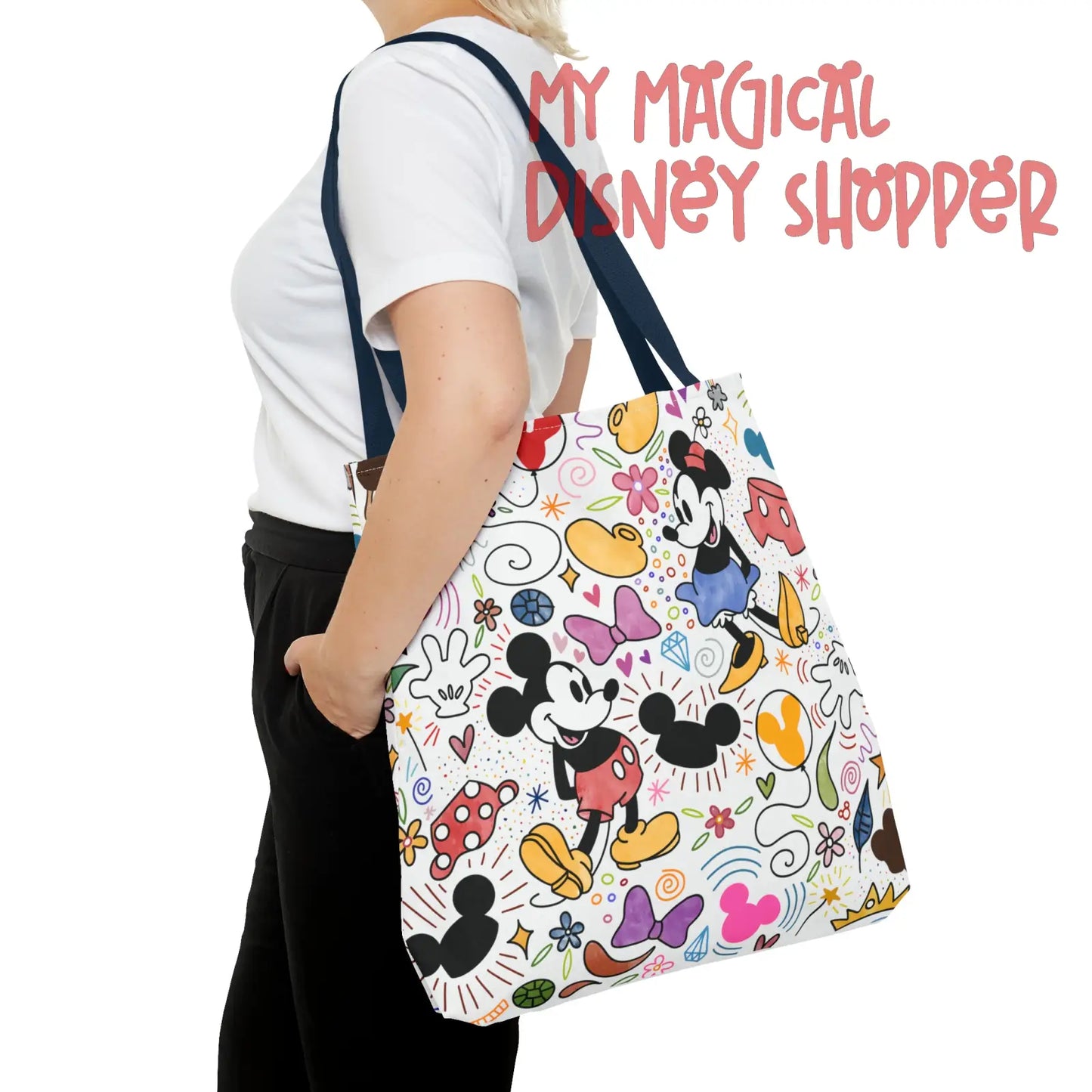 Doodlebug Mickey and Minnie Tote Bag