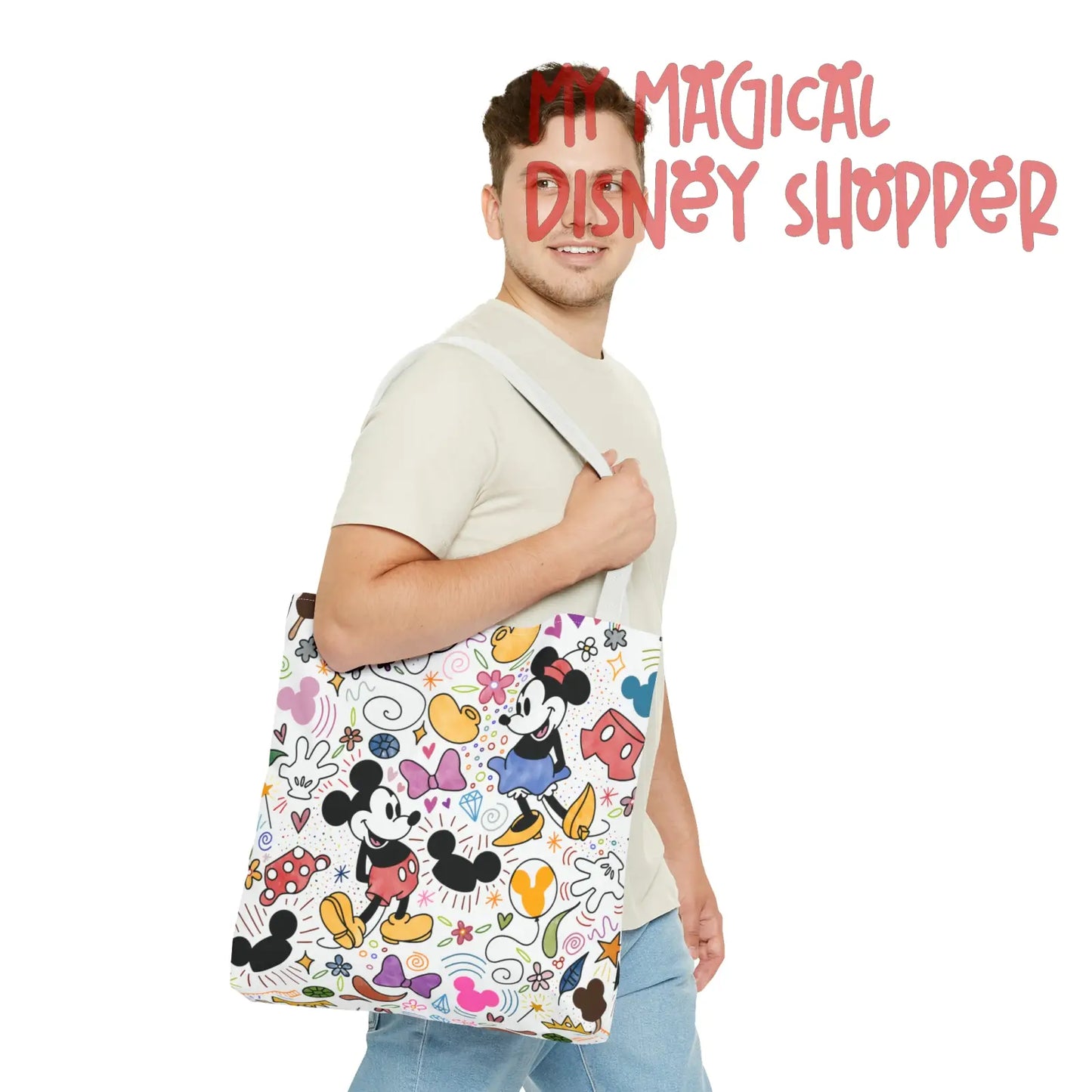 Doodlebug Mickey and Minnie Tote Bag