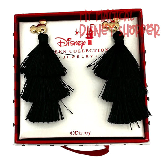 Dots And Dashes Disney Mickey Head Black Dangle Earrings