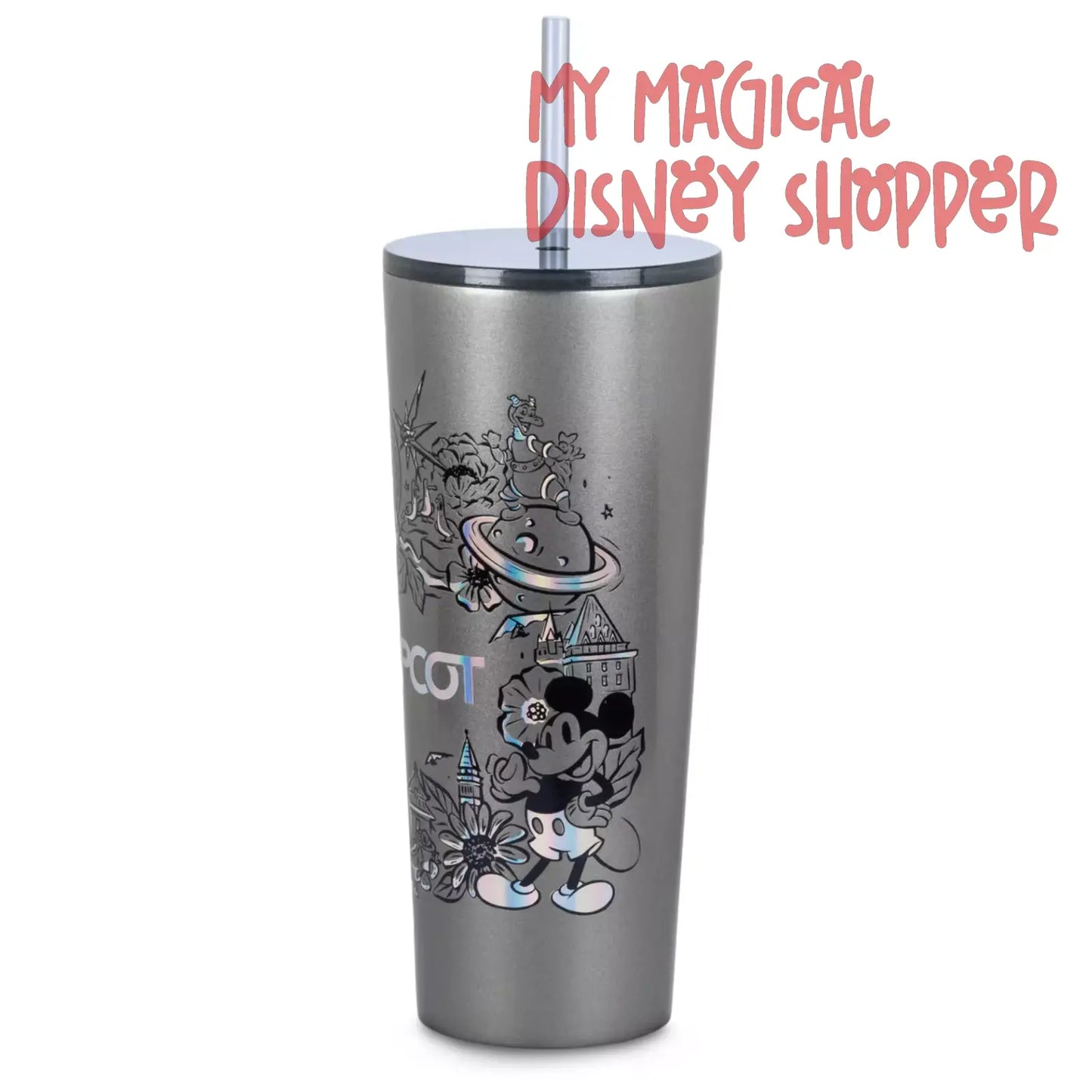 EPCOT Stainless Steel Starbucks Tumbler with Straw