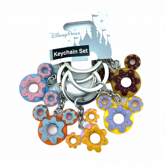 Mickey Icon Donuts Disney Keychain Keyring Set