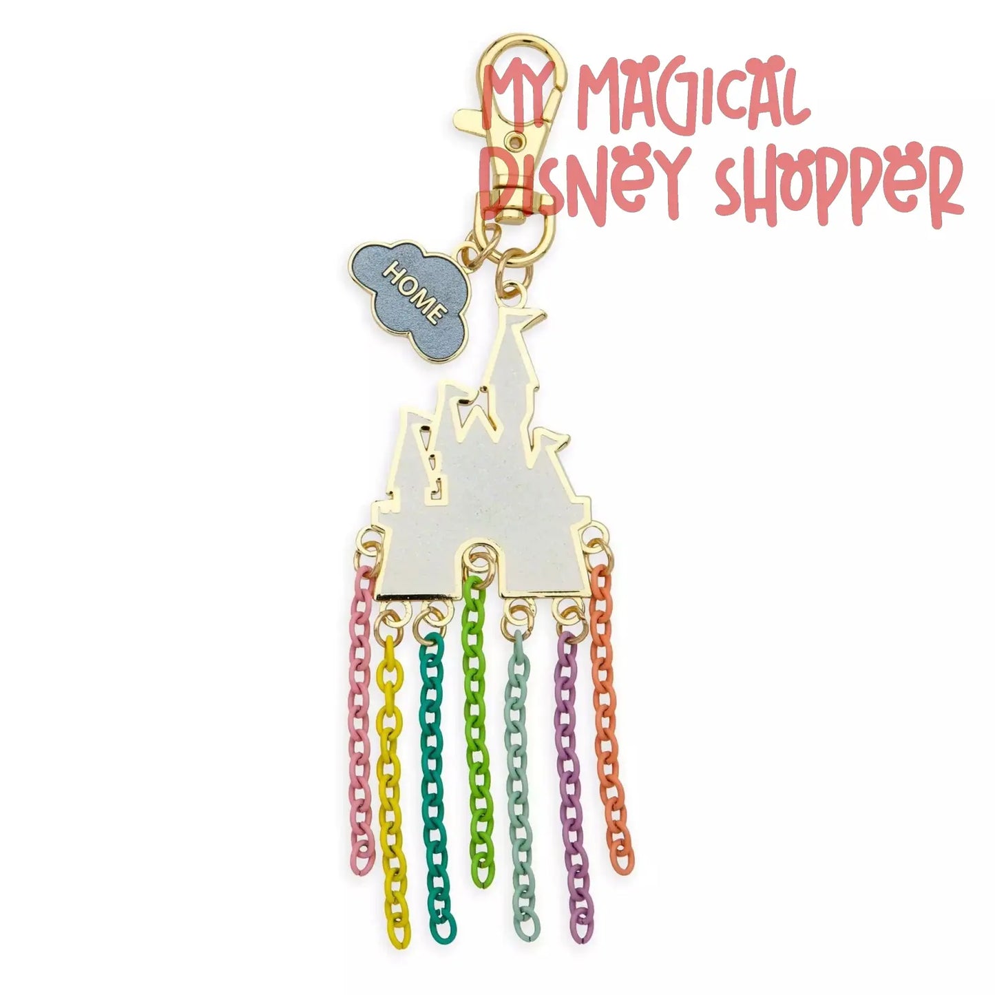 Fantasyland Castle Metal Rainbow Bag Charm