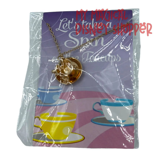 Fantasyland "Lets Take A Spin on The Teacups" Teacup Necklace