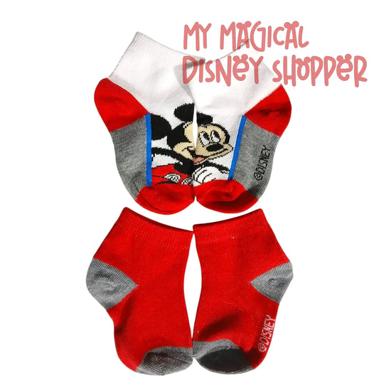 Mickey Mouse Infant Socks Size 3–6 Months Red 2-Pack 🐭❤️👶