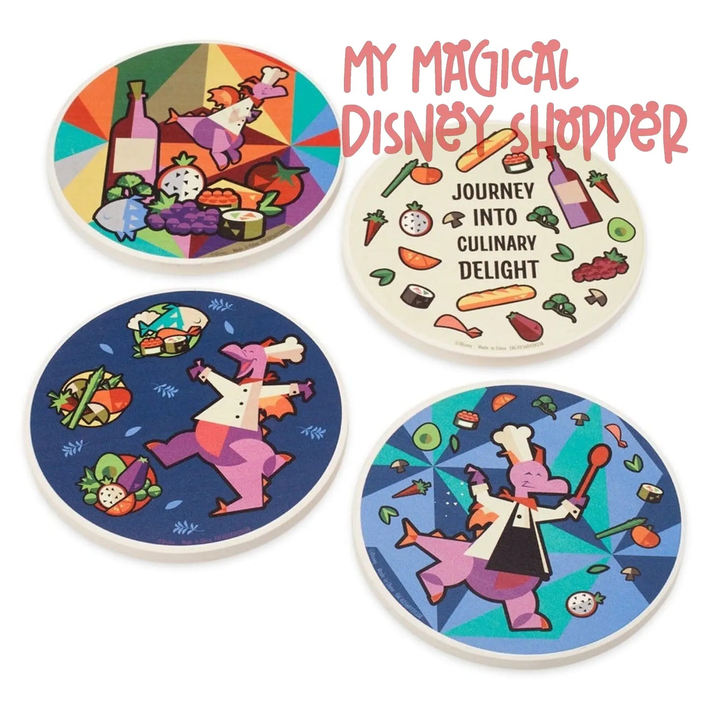 Figment Coaster Set - Epcot International Food & Wine Festival 2021 Annual Passholder