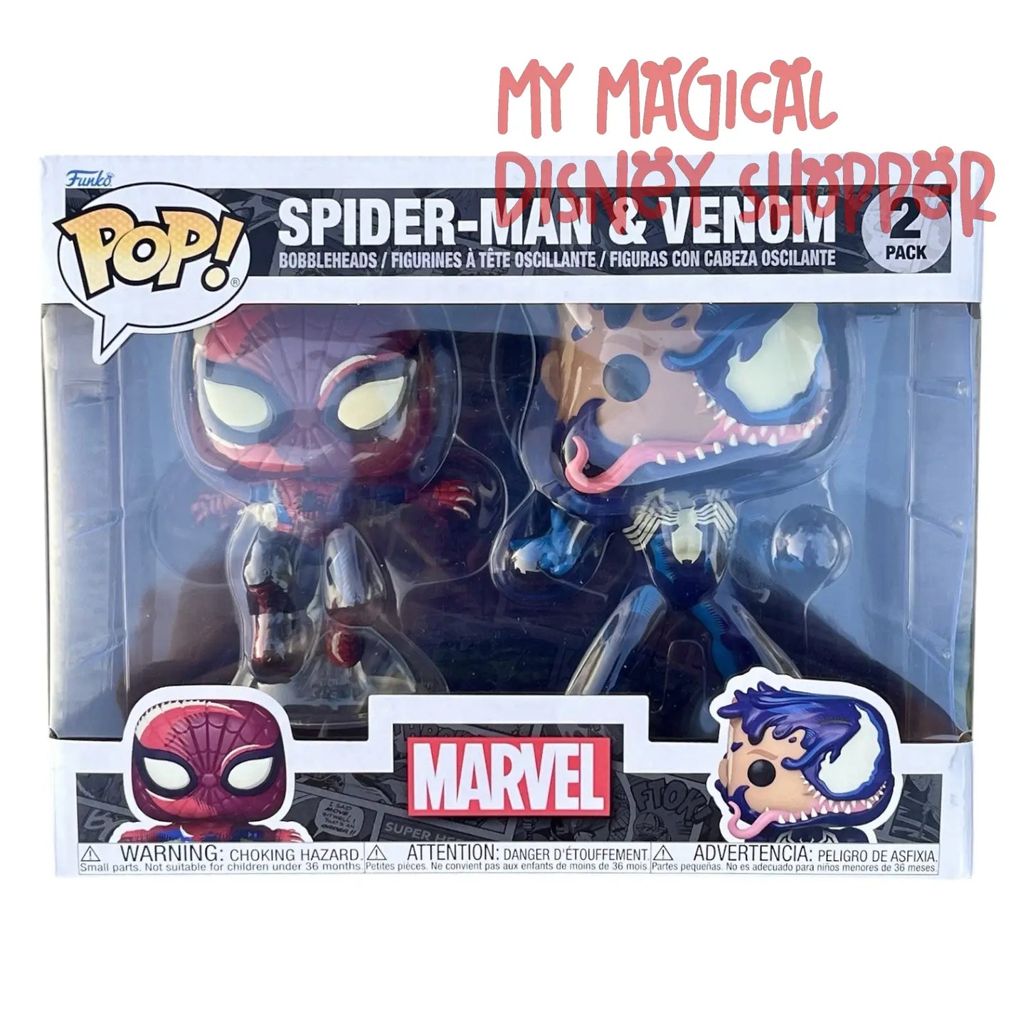 Funko Pop Spider-Man & Venom Bobbleheads D23 Pop