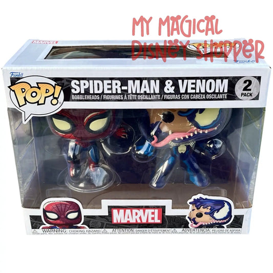 Funko Pop Spider-Man & Venom Bobbleheads D23 Pop