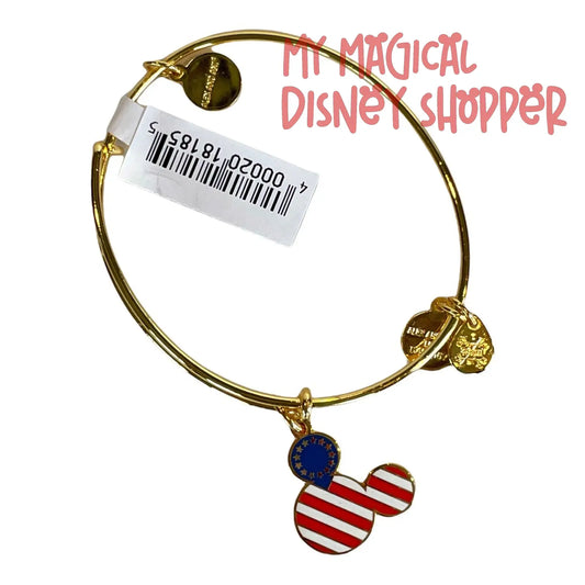 Gold Mickey Flag Bangle by Alex and Ani