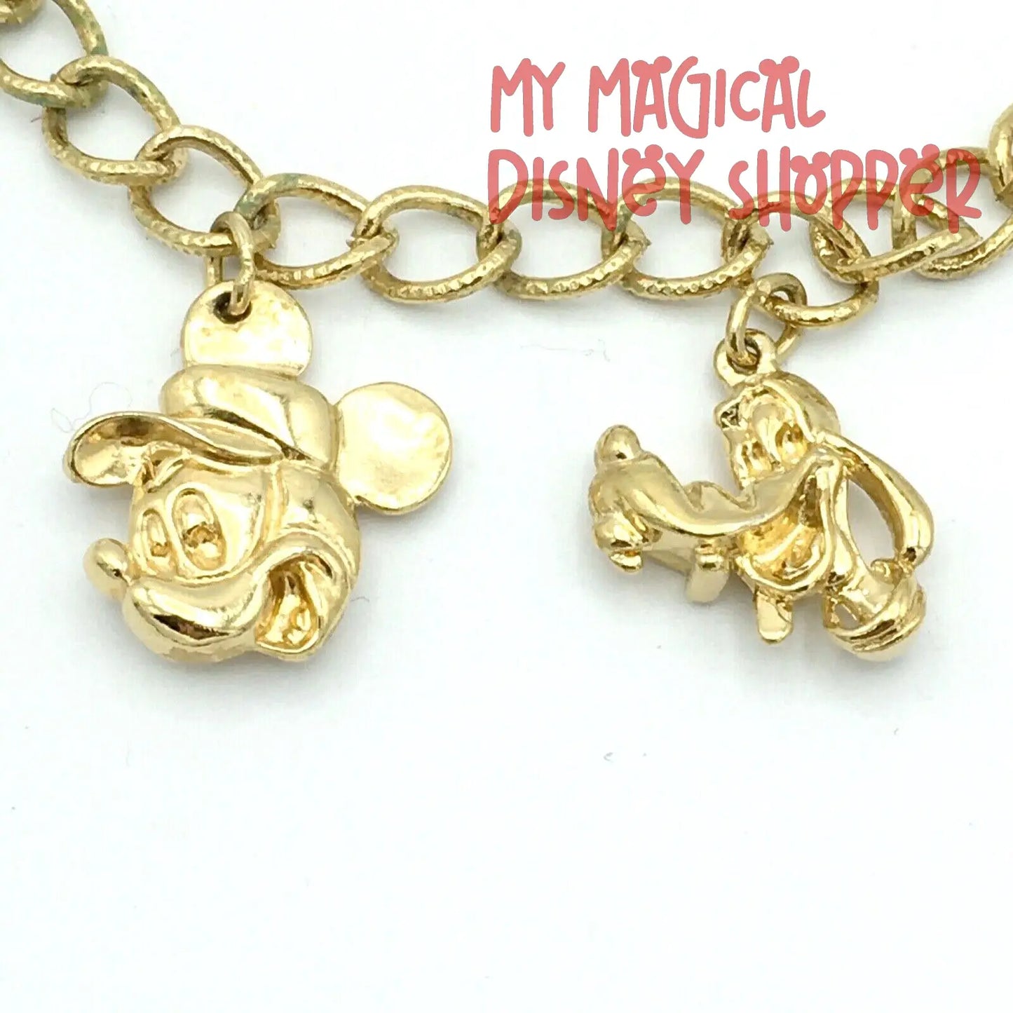Gold Vintage Fab Five Disney Charm Bracelet - Vintage