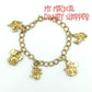 Gold Vintage Fab Five Disney Charm Bracelet - Vintage