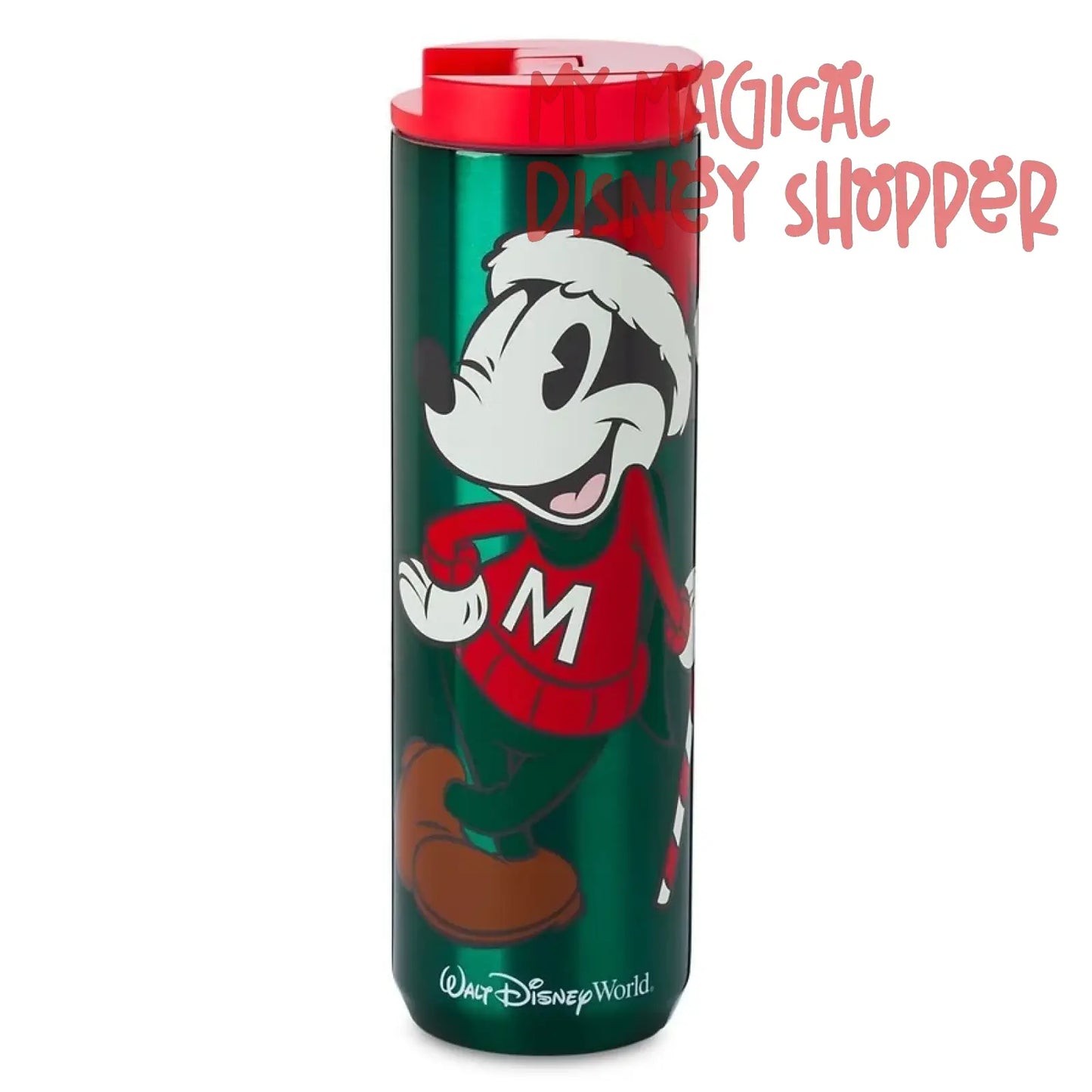 Green Starbucks Santa Mickey Disney Stainless Steel Tumbler - Walt Disney World