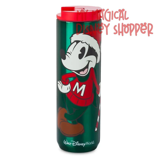 Green Starbucks Santa Mickey Disney Stainless Steel Tumbler - Walt Disney World
