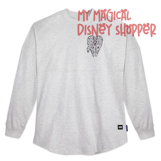 Grey Star Wars "I Love You ..." Millennium Falcon Adult Spirit Jersey