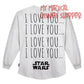 Grey Star Wars "I Love You ..." Millennium Falcon Adult Spirit Jersey