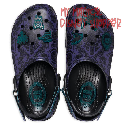 Haunted Mansion Wallpaper Crocs for Adults with Adjustable Heel Strap - M7/W9