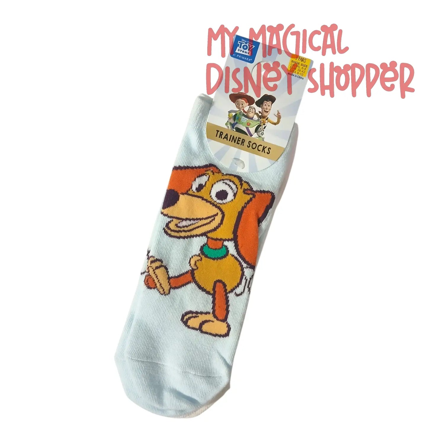 Toy Story Adult Trainer Socks – Pack of 3 (Slinky Dog, Bo Peep & Hamm) 🧦🚀