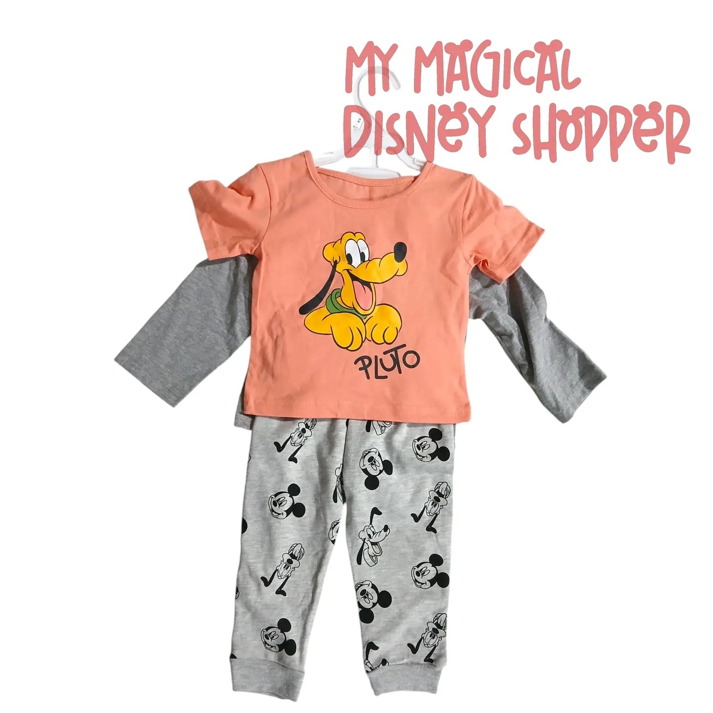 Mickey Mouse and Pluto Baby Boy Playwear 3-Piece Set – Size 12 Months 👶💙✨