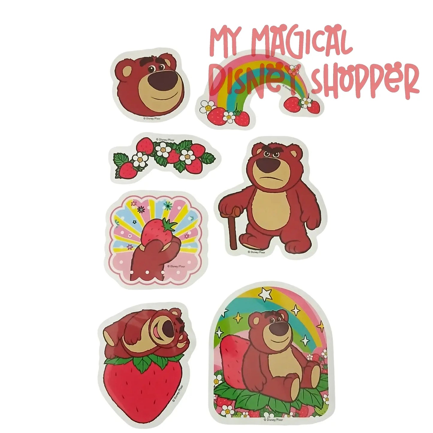Disney Lotso Sticker & Sticky Notes Set – Toy Story Strawberry Bear Stationery Bundle 🍓🐻✨