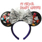 Disney Parks 2026 Walt Disney World Mickey & Minnie Mouse Ear Headband with Silver Sequined Bow 🐭🏰✨