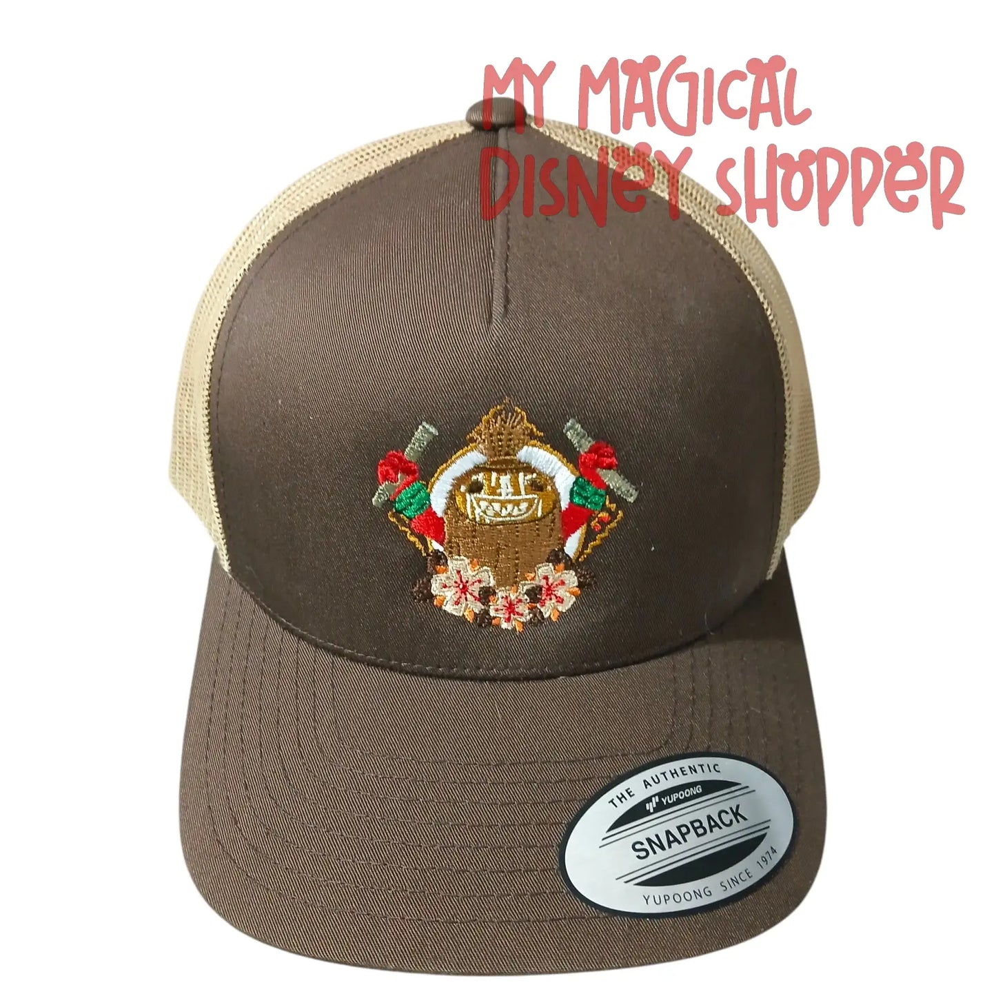 Disney Moana in Concert Kakamora “The Authentic” Snapback Trucker Hat – Brown with Tan Mesh Back 🥥🌊