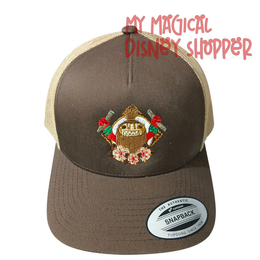 Disney Moana in Concert Kakamora “The Authentic” Snapback Trucker Hat – Brown with Tan Mesh Back 🥥🌊