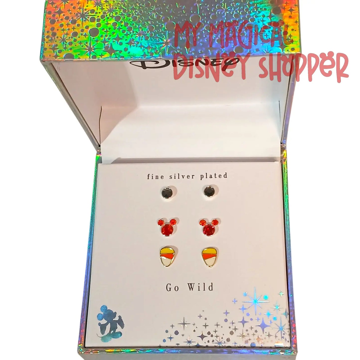 Disney Go Wild 3 pc Mickey Mouse stud earrings set- Halloween